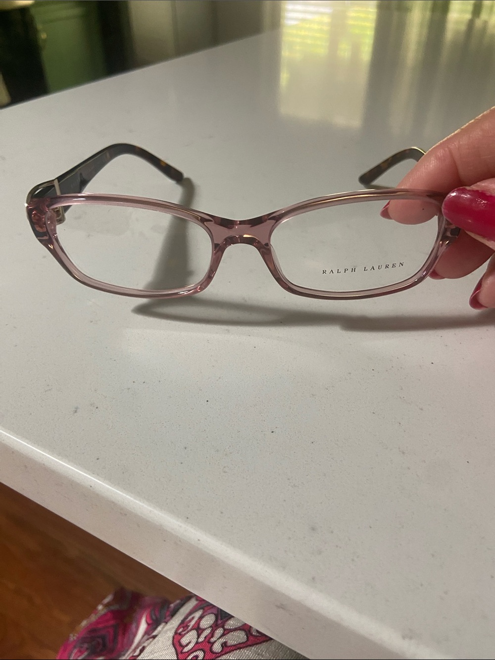 Ralph Lauren Women's Light Pink Rectangular Optical Frames new without tags